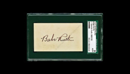 Babe Ruth 1930’s JSA slabbed authentic cut signature