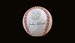 Jackie Robinson single signed baseball (JSA LOA)