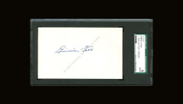 Jimmie Foxx signed index card SGC/JSA Slabbed