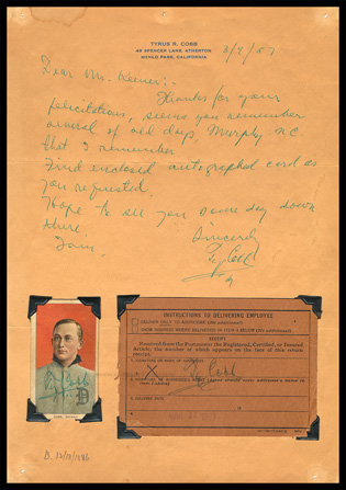 Ty Cobb Signed T206 Tobacco card Ty Cobb Signed T206 Tobacco card